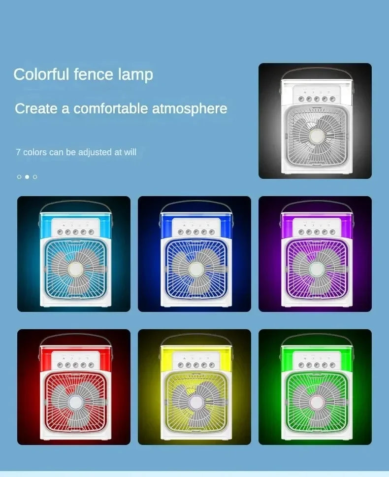 Portable Humidifier Fan AIr Conditioner Household Small Air Cooler Hydrocooling Portable Air Adjustment For Office 3 Speed Fan - Stereotech