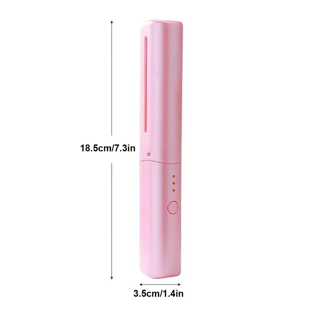 2 In 1 Lazy Straightener Hair Hot Comb Portable Mini USB Rechargeable Hair Straightener Fast Heating Hair Styling Tools 고데기 - Stereotech