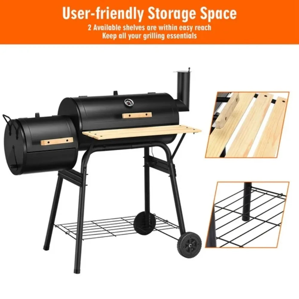 Outdoor BBQ Grill Charcoal Barbecue Pit Patio Backyard Cooker Smoker Camping Furnace Electric Grills Brazier Garden Supplies Bar - Stereotech