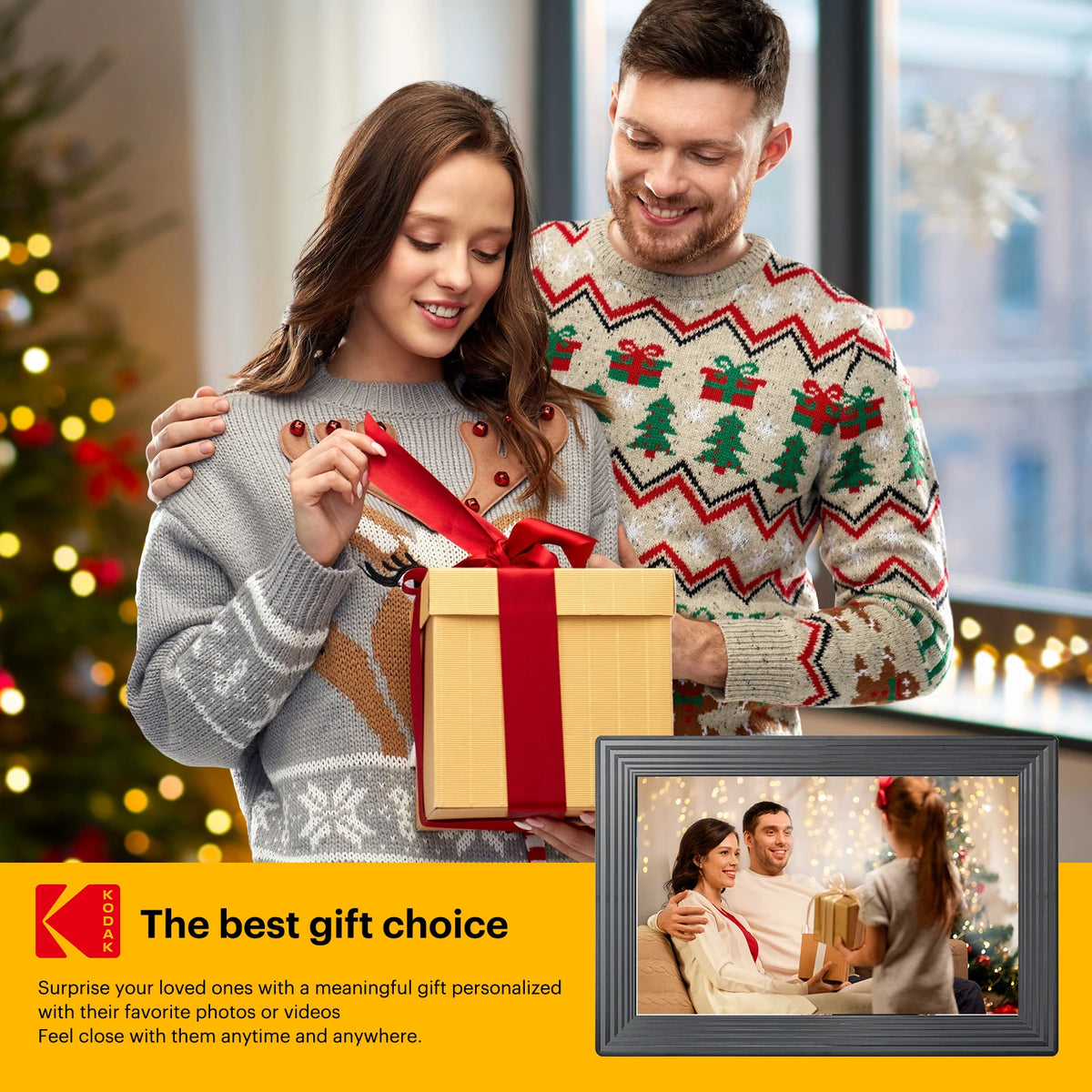 Kodak 10 inch Smart WiFi Digital Photo Frame, 800*1280HD Touch Screen, Supports Type-c Power Supply,Remote Transmission of Photo