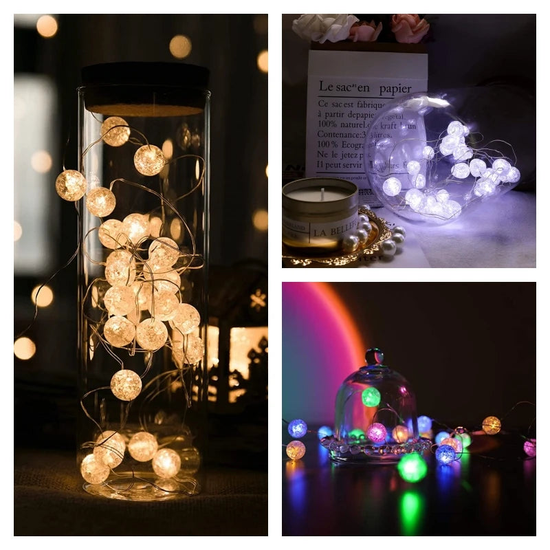 LED Lights Garland Fairy Lights String AG13 Battery operated Garland Christmas Decoration Wedding Xmas Tree New Year&#39;s Decor