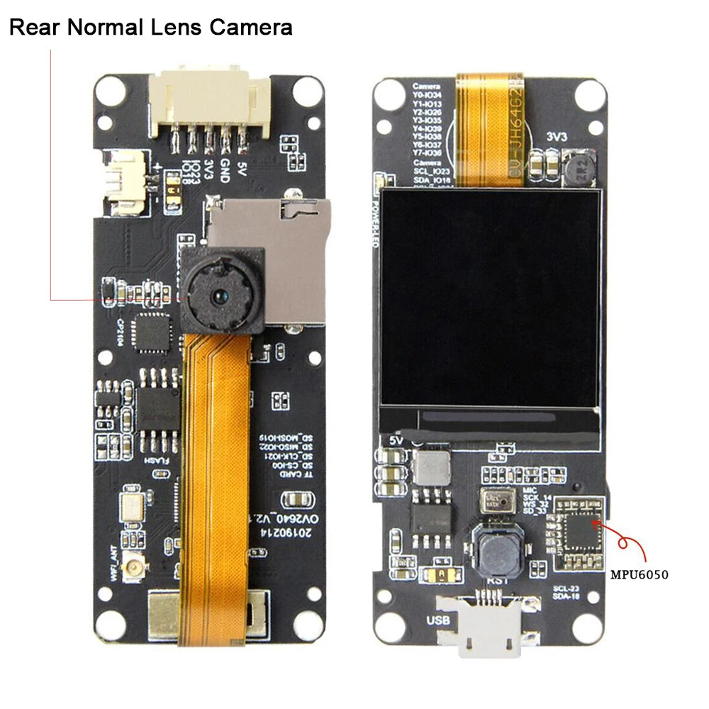 LILYGO® TTGO T-Camera Plus ESP32-DOWDQ6 8MB SPRAM Camera Module OV2640 1.3 Inch Display Rear Camera