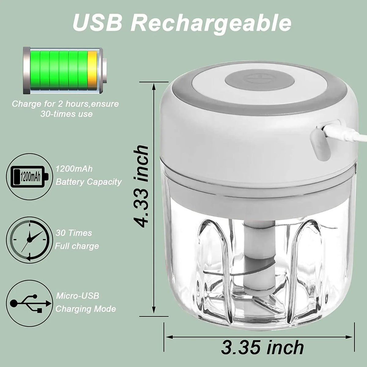 Electric Mini Garlic Chopper - Stereotech