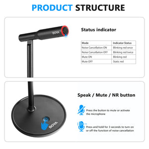BOYA BY-CM1 USB Microphone Studio Condenser Mini Microphone for PC and Mac Computer Recording Streaming Gaming Video Singing