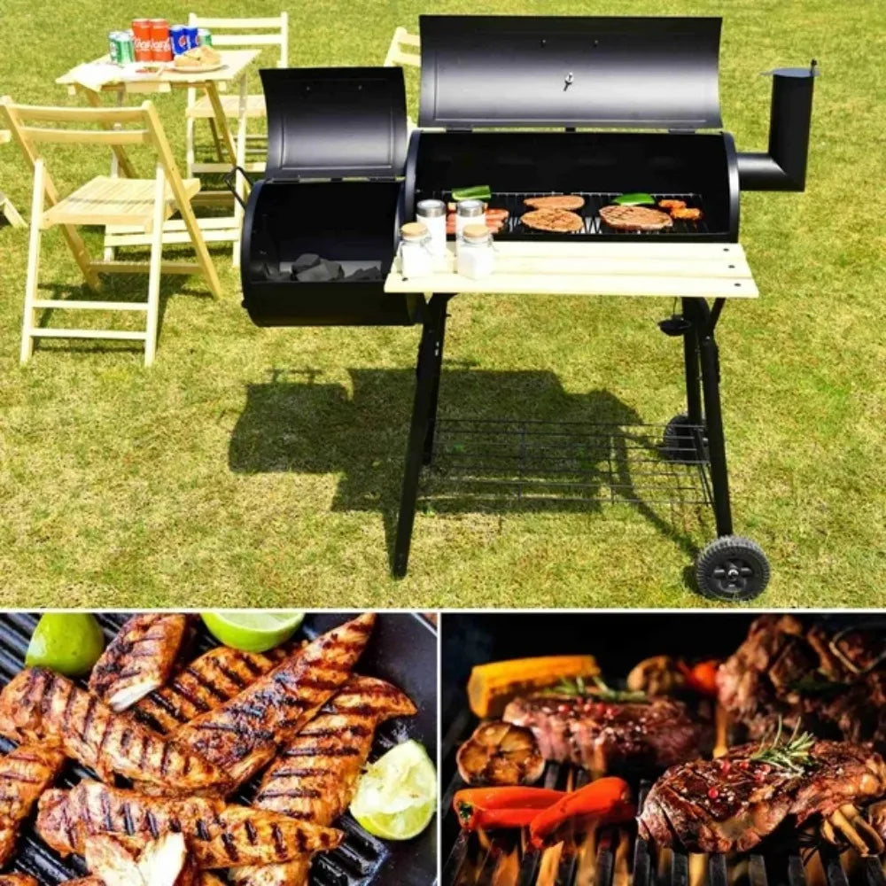 Outdoor BBQ Grill Charcoal Barbecue Pit Patio Backyard Cooker Smoker Camping Furnace Electric Grills Brazier Garden Supplies Bar - Stereotech