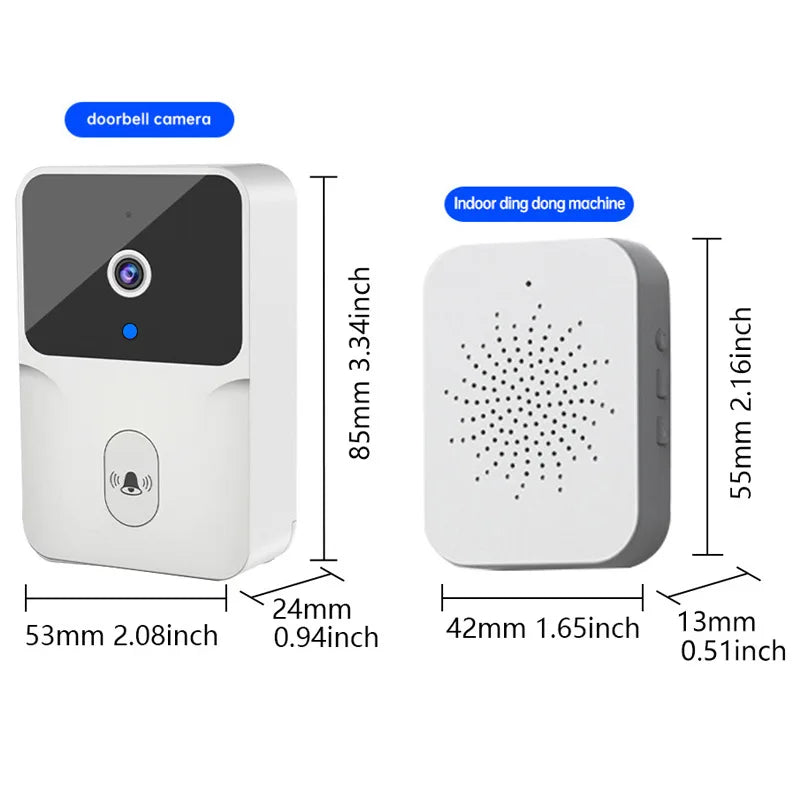 WiFi Doorbell Home Tuya WiFi Wireless Doorbell DC AC Battery Powered Camera Bell with Alexa Google Doorbell Camera Color Black