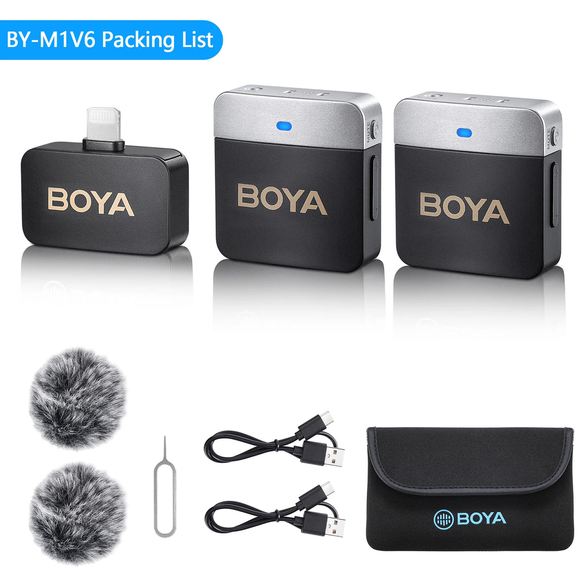 BOYA BY-M1V Wireless Lavalier Lapel Condenser Microphone for iPhone Android Smartphone Camera PC  Gaming YouTube Broadcast Vlog