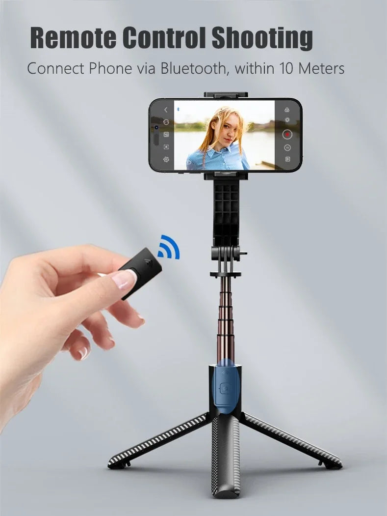 360° Rotatable 1-Axis Foldable Gimbal for Mobile Anti Shake Smartphone Stabilizer Selfie Stick with Tripod and Remote Control