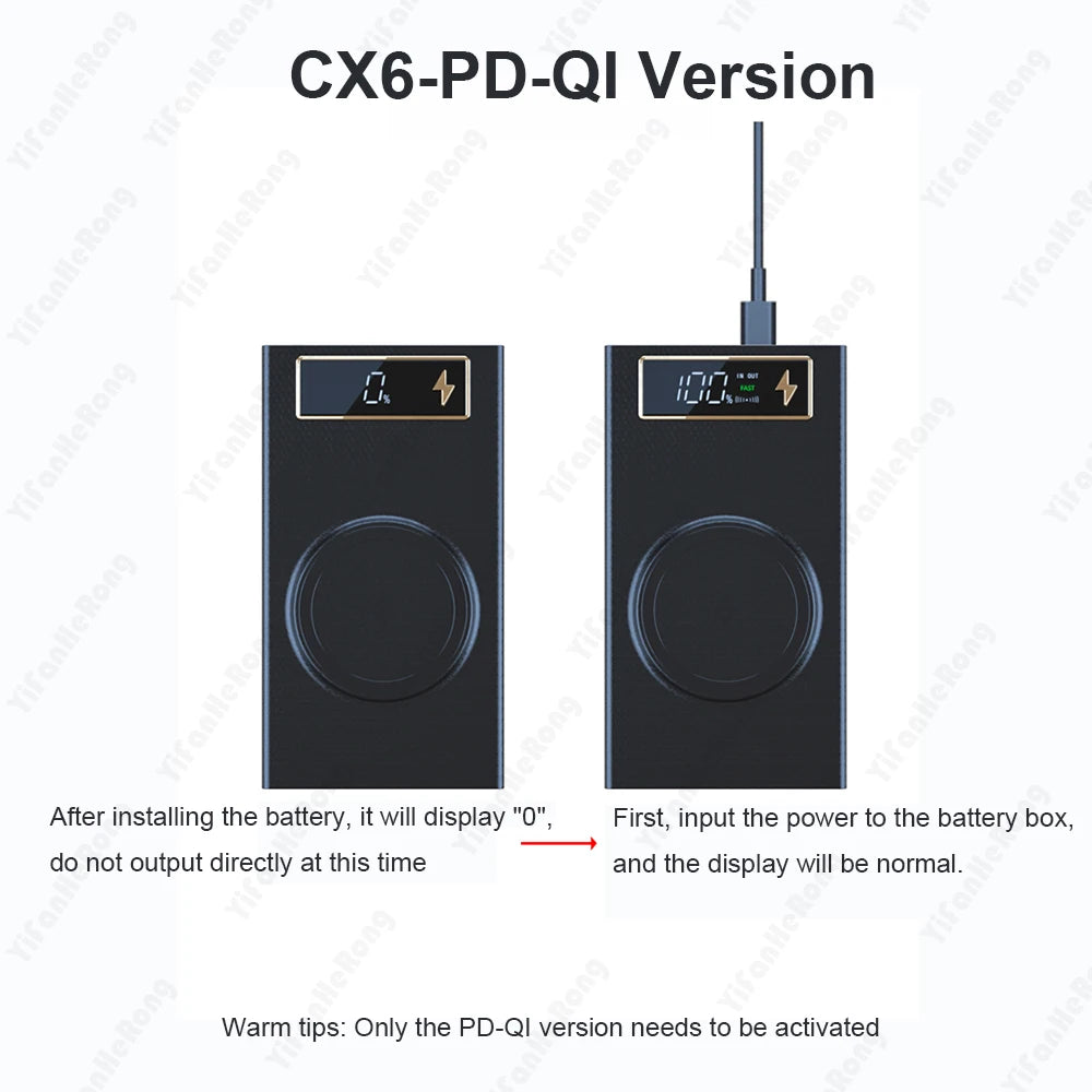 6 PCS 18650 Power Bank Case Wireless Fast Charge QC3.0 For Phone Charging Welding-free DIY Battery Storage Boxes