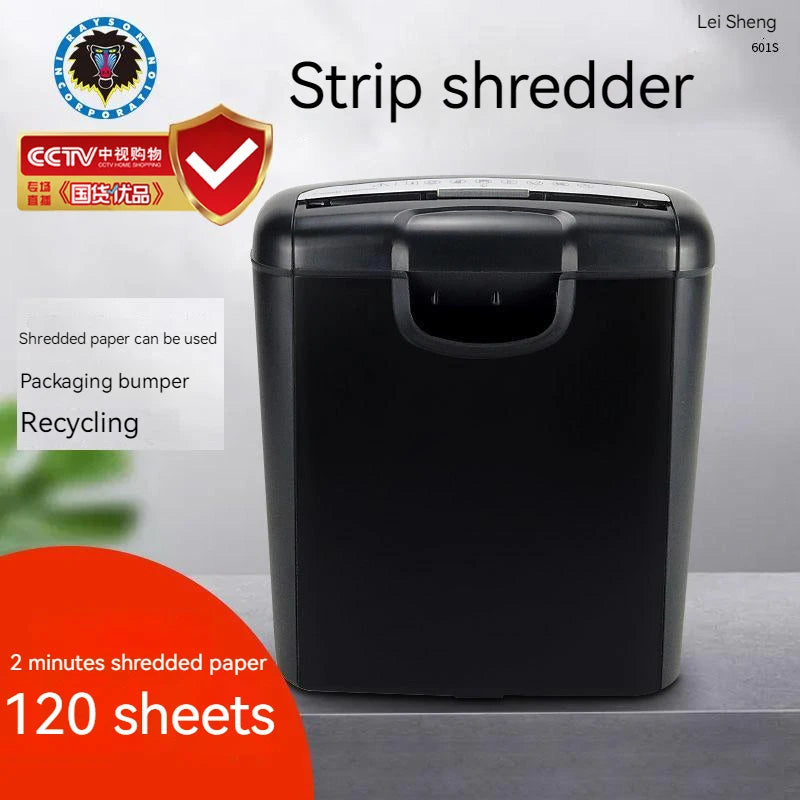 6 Sheets/time 10L Desktop Small Paper Shredder Office Household Electric Mini Shredder Filler Strip 6mm Strip Paper Cutter