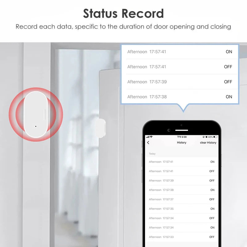 Tuya ZigBee Smart Door Sensor Door Open Closed Detectors Smart Life Security Protection Smart Home Control For Alexa Google Home