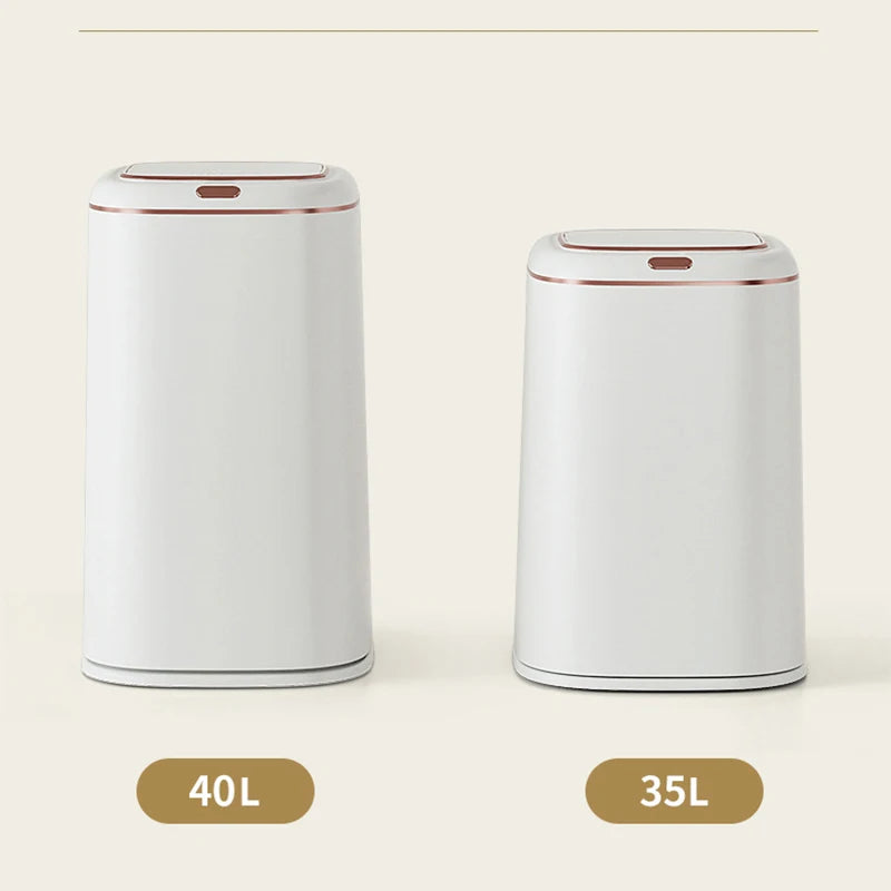 40L Smart Sensor Trash Can Large Capacity Induction Trash Bin Electric Touchless Wastebasket For Kitchen Bathroom with Lid