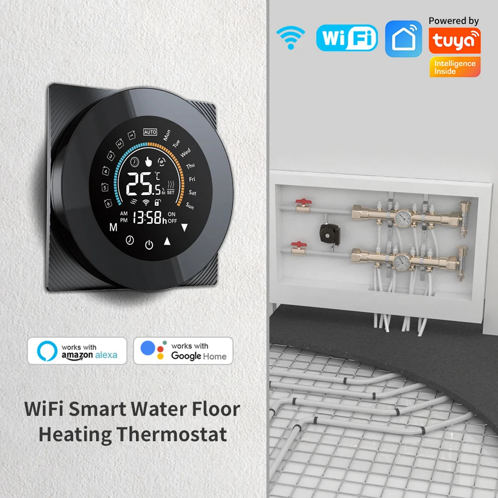 Tuya Wifi Thermostat Electric Floor Water/Gas Boiler Heating LCD Digital Touch Temperature Control Smart Life Google Home Alexa