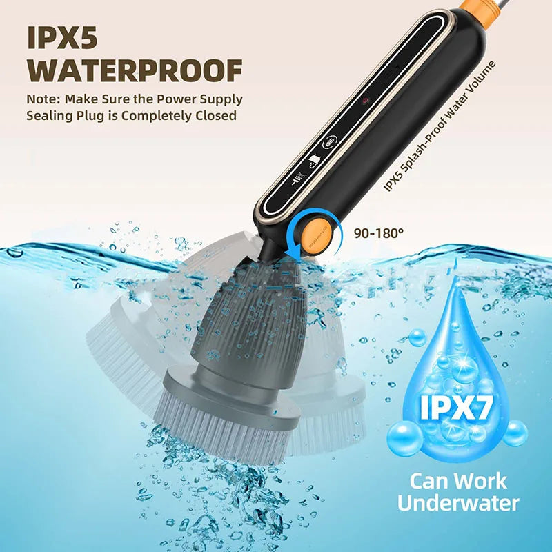 New Electric Cleaning Brush Multifunctional Household Wireless Rotatable Cleaning Brush For Bathroom Kitchen Windows Toilet