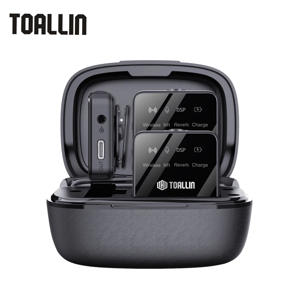 TOALLIN Professional Wireless Microphone for Gaming/Interview/Streaming/Vlogging, Lavalier Microphone with Noise Reduction