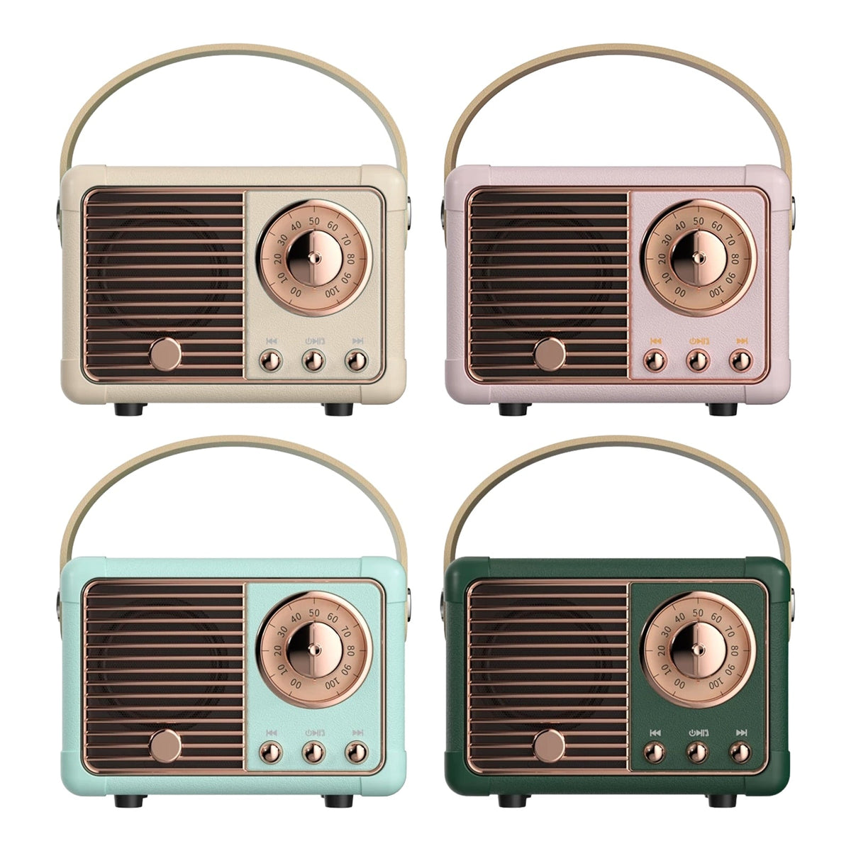 Bluetooth Compact Retro Speakers with Radio - Stereotech
