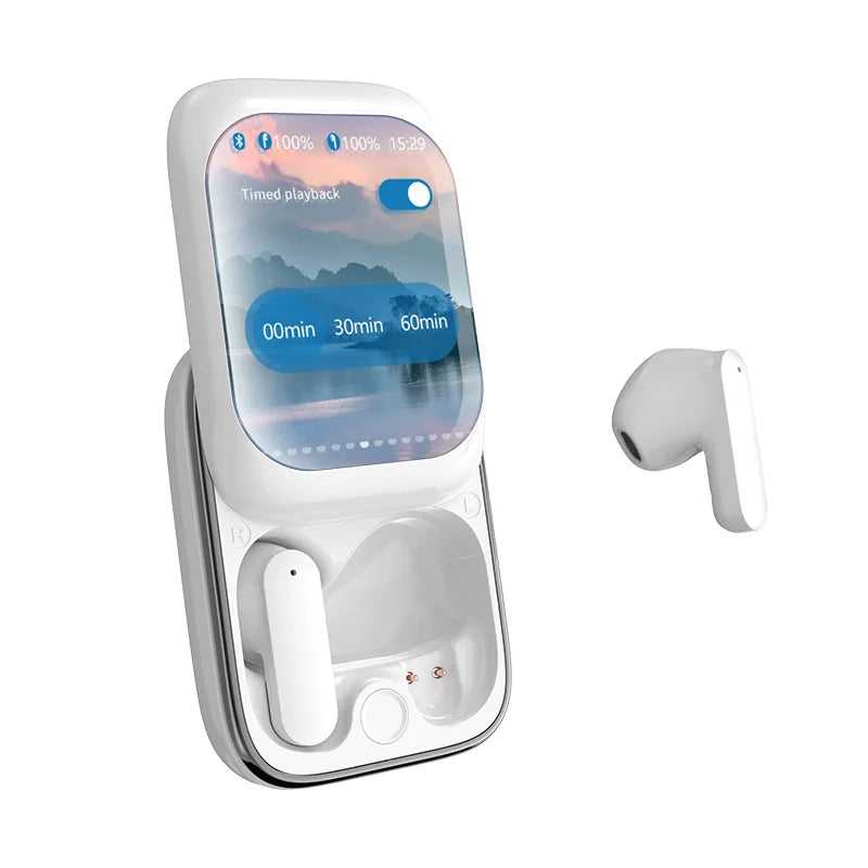 2024 New Wireless Bluetooth Earphone Smart System&amp;Touchscreen Slide Headset TWS Mini Portable In-Ear Sport Earbuds Gift