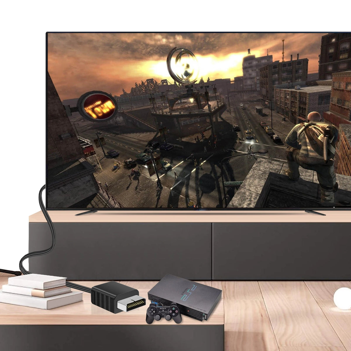 PS1/PS2 to HDMI compatible with all PS1/PS2 display modes, 1080p, pure digital HDMI audio/video signal