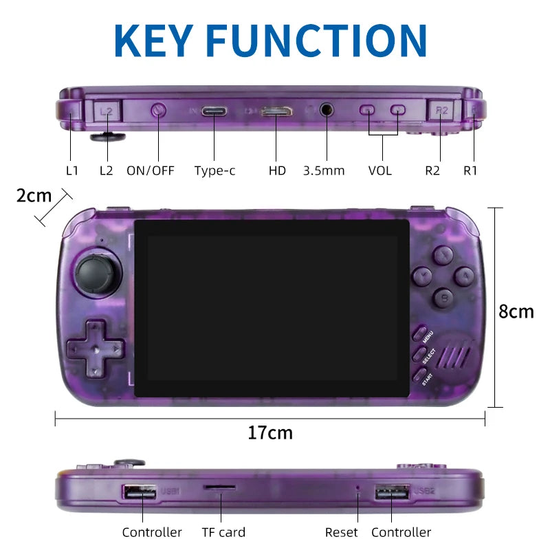 POWKIDDY NEW X39 Pro Handheld Game Console 4.5 Inch Ips Screen Retro Game PS1 Support Wired Controllers Children&#39;s gifts