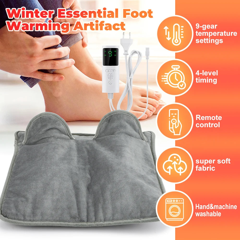 Electric Heating Pad Foot Warmer Soft Plush Washable Portable Winter Heater Thermal Blanket Hand Foot Warming Mat For Bed Sofa