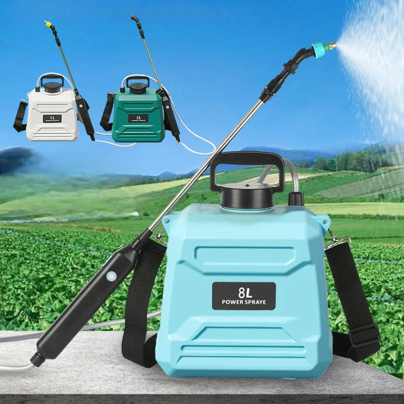 Shoulder Style Electric Sprayer 5L/8L Watering Can with 3 Nozzles USB Charging Automatic Garden Plant Irrigation Sprinklers Tool