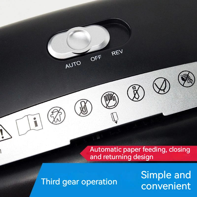 6 Sheets/time 10L Desktop Small Paper Shredder Office Household Electric Mini Shredder Filler Strip 6mm Strip Paper Cutter