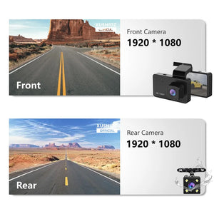 XUSHIDZ Q10PRO 1080P Dash Cam Night Vision Car DVR Vehicle Recorder Camera G-sensor HDR DVR  Loop Recording Dashcam Dual-Channel