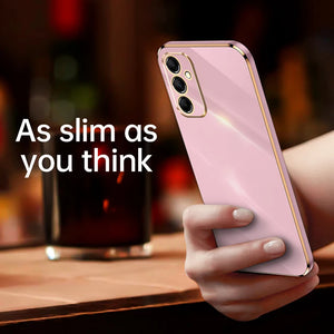 KEYSION Luxury Plating Case for Samsung M35 5G Soft TPU Silicone Square Shockproof Phone Back Cover for Samsung Galaxy S24 FE 5G