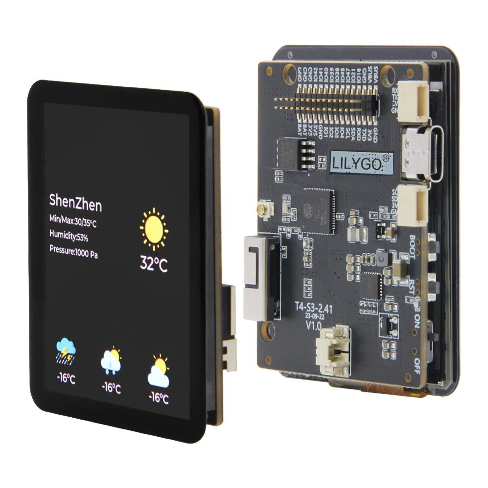 LILYGO® T4-S3 ESP32-S3 2.41 inch AMOLED Touch Display Development Board RGB Screen Dual-Core LX7 Microprocessor WIFI Bluetooth