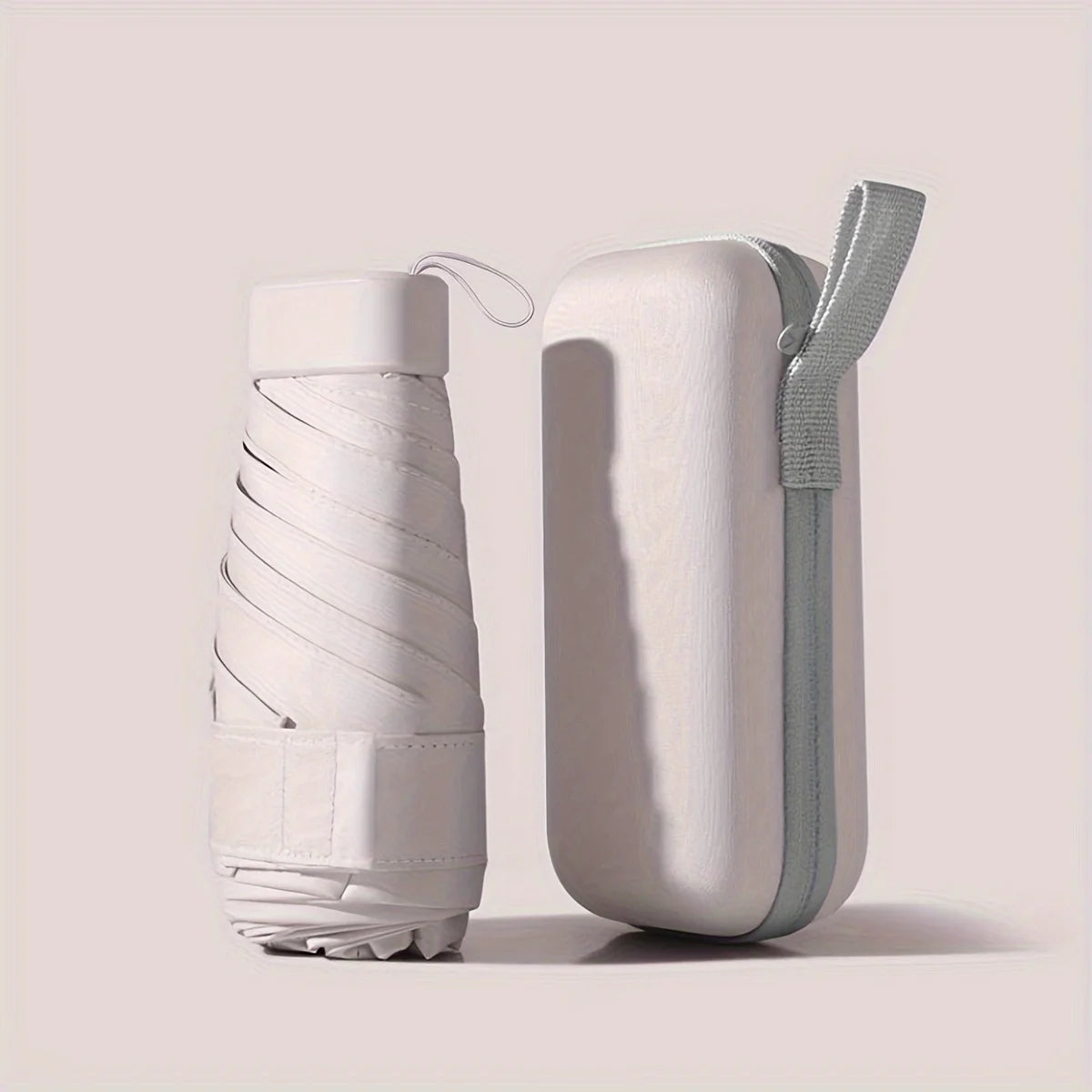 Compact Uv-Protective Umbrella - Portable, Rainproof With Case, Easy Pocket Carry For Travel &amp; Outdoor Use Sombrilla plastica