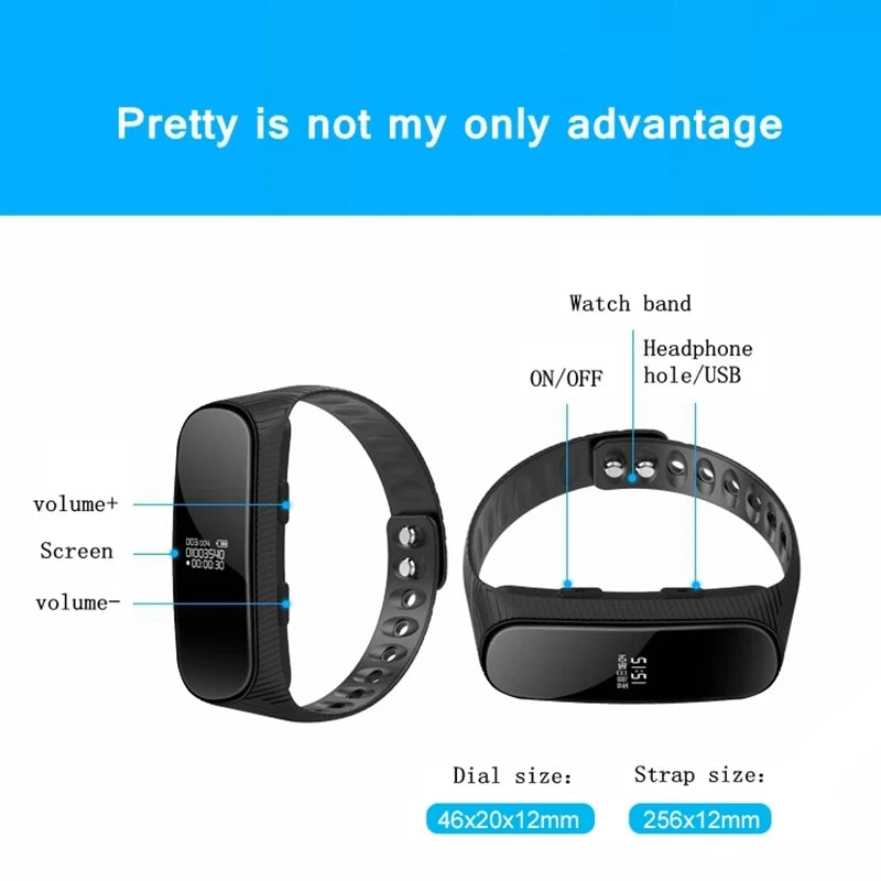 Mini Voice Recorder Watch Espia Secret Record Dictaphone Digital Micro Audio Sound Record Usb Flash Drive Dictaphone MP3 Player