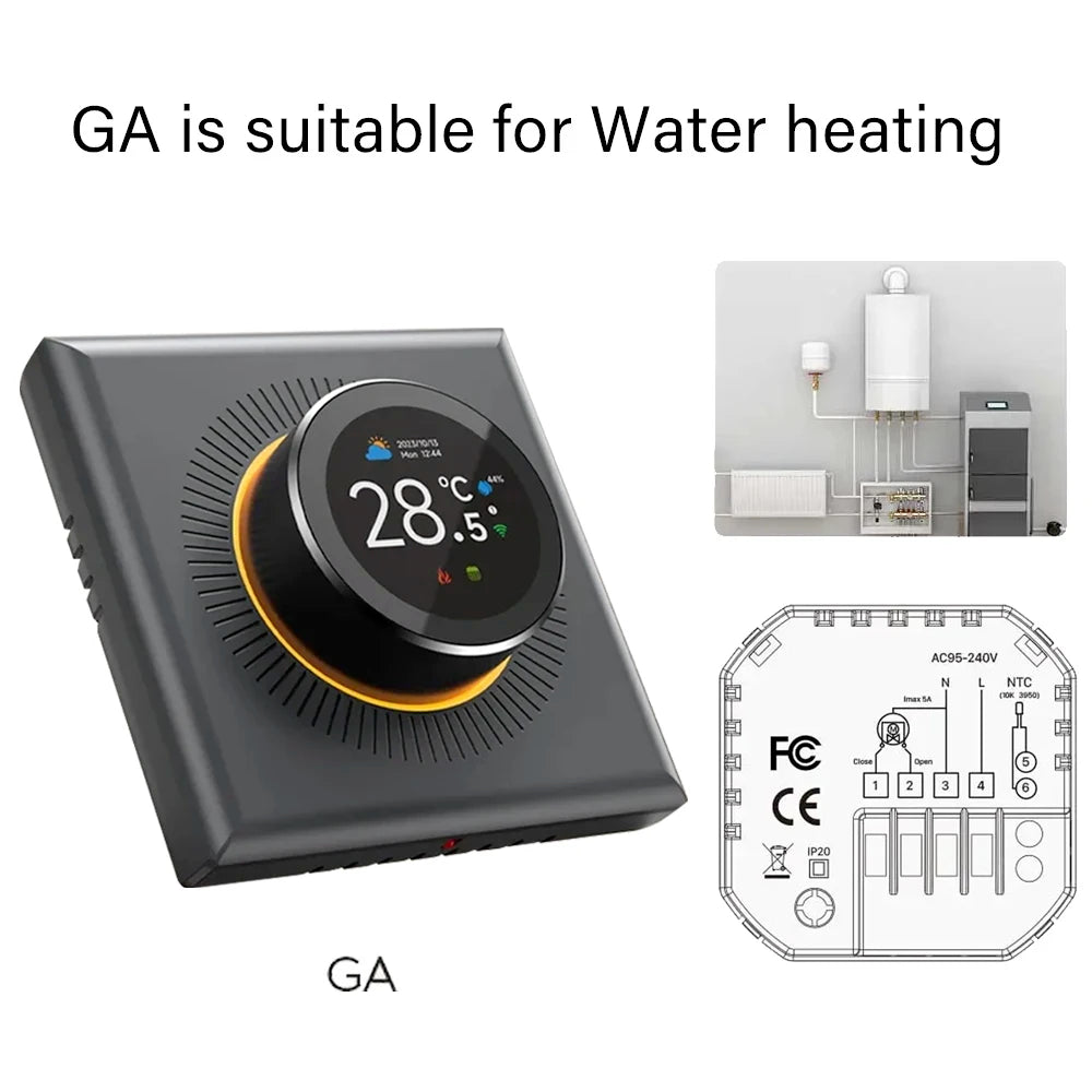 TUYA WiFi Smart Knob Thermostat  Floor Heating Water Gas Boiler Home Room Programmable Temperature Controller Alexa Google Home