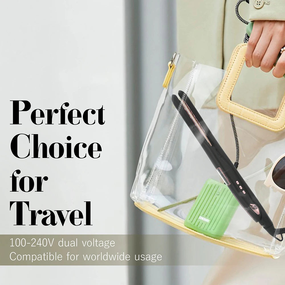 Hair Straightener Curler 450°F Professional Titanium Thinnest Plate Pencil Flat Irons For Short Hair Men&#39;s Beard Styler 100-240V