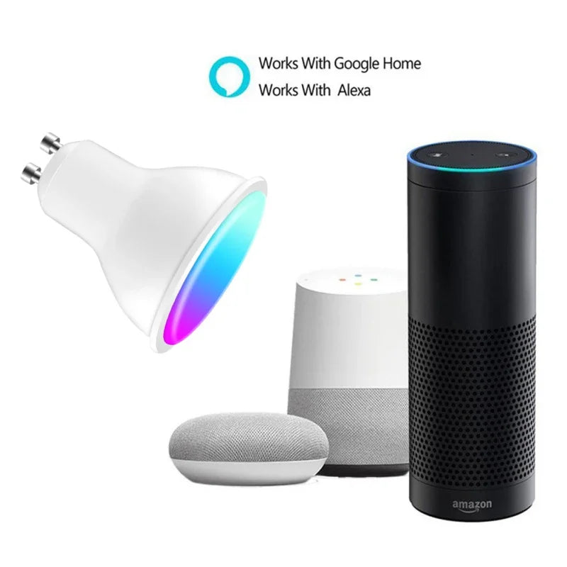 AUBESS Tuya WiFi Smart LED GU10 Bulbs - RGB Dimmable Lamps - Works with Alexa &amp; Google Home