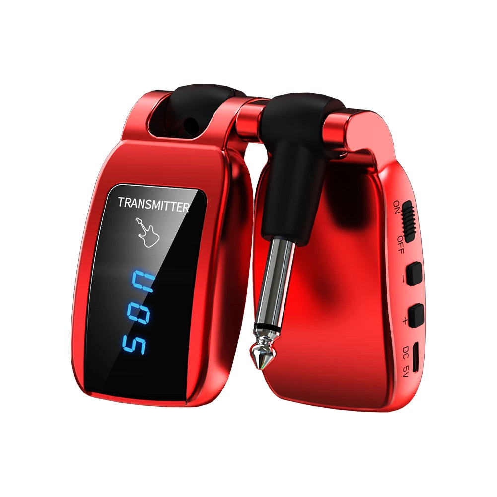 Guitar Transmitter Receiver Set Use Time Up To 8h Guitar Earphone Amplifier 5.8GHz/2.4GHz for Guitar Bass Electric Instruments