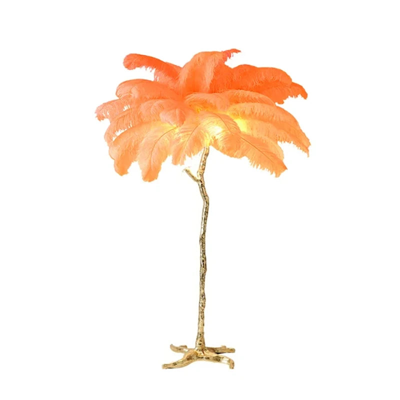 Living Room Led Floor Lamp Interior Reading Bedroom Room Light Ostrich Feather Bedside Tables Sofa Corner Nordic Stand light