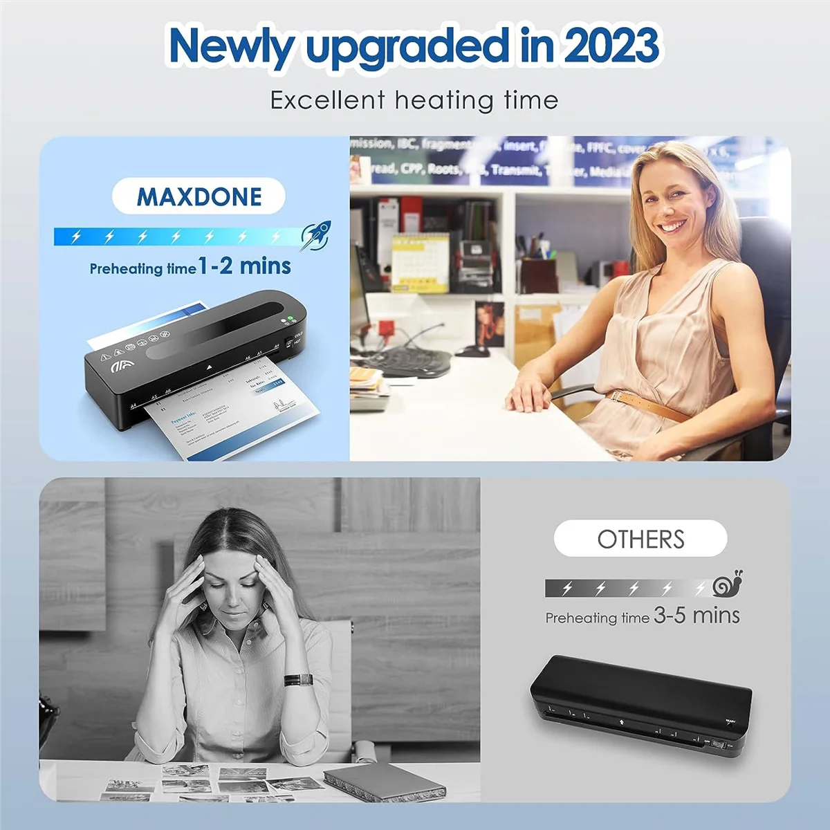 Thermal Laminator Machine A4 Personal Laminator for Teachers, Mini Laminator Kit for School Home Office-US Plug