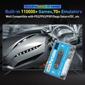Super Console Batocera 500G External Hard Drive Disks Built-in 110000 Retro Games For PS2/PS1/PSP/SS HDD For PC Laptop Computer