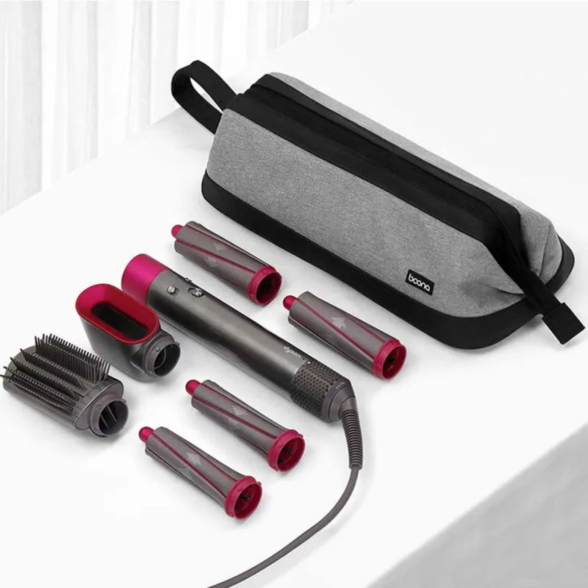 Portable Dustproof Hair Dryer, Curler, and Straightener Case for Travel Protection and Organization