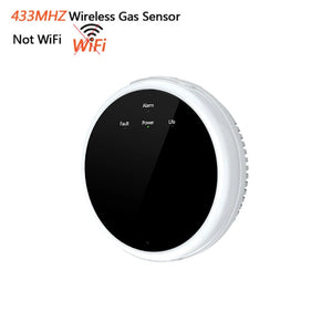 Wifi Natural Gas Sensor Tuya Smart Alarm Gas Leakage Detector Fire Security Digital LCD Temperature Display for Home Kitchen