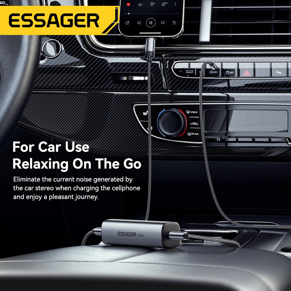 Essager 3.5mm Aux Audio Noise Filter Anti-interference Ground Loop Noise Lsolator Eliminate For Car Audio System Home Stereo