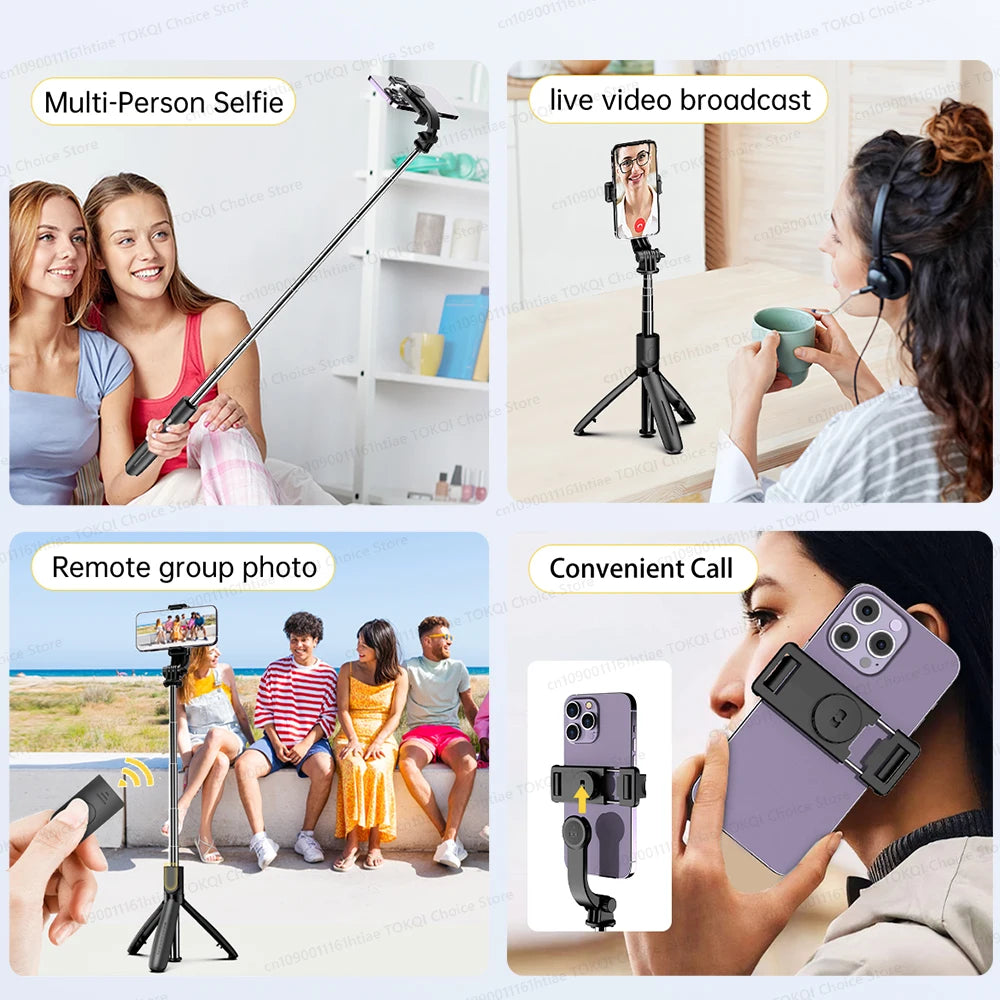 L21 Selfie stick Tripod with Wireless Bluetooth Remote Shutter for Phone Android IOS Cellphone, Optional add Fill Light