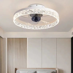 Nordic Ceiling Led Silent Ceiling Fan Light Remote Control Motor 6 Speed Timing Bedroom Fan Light Mobile App Remote Control Fan - Stereotech