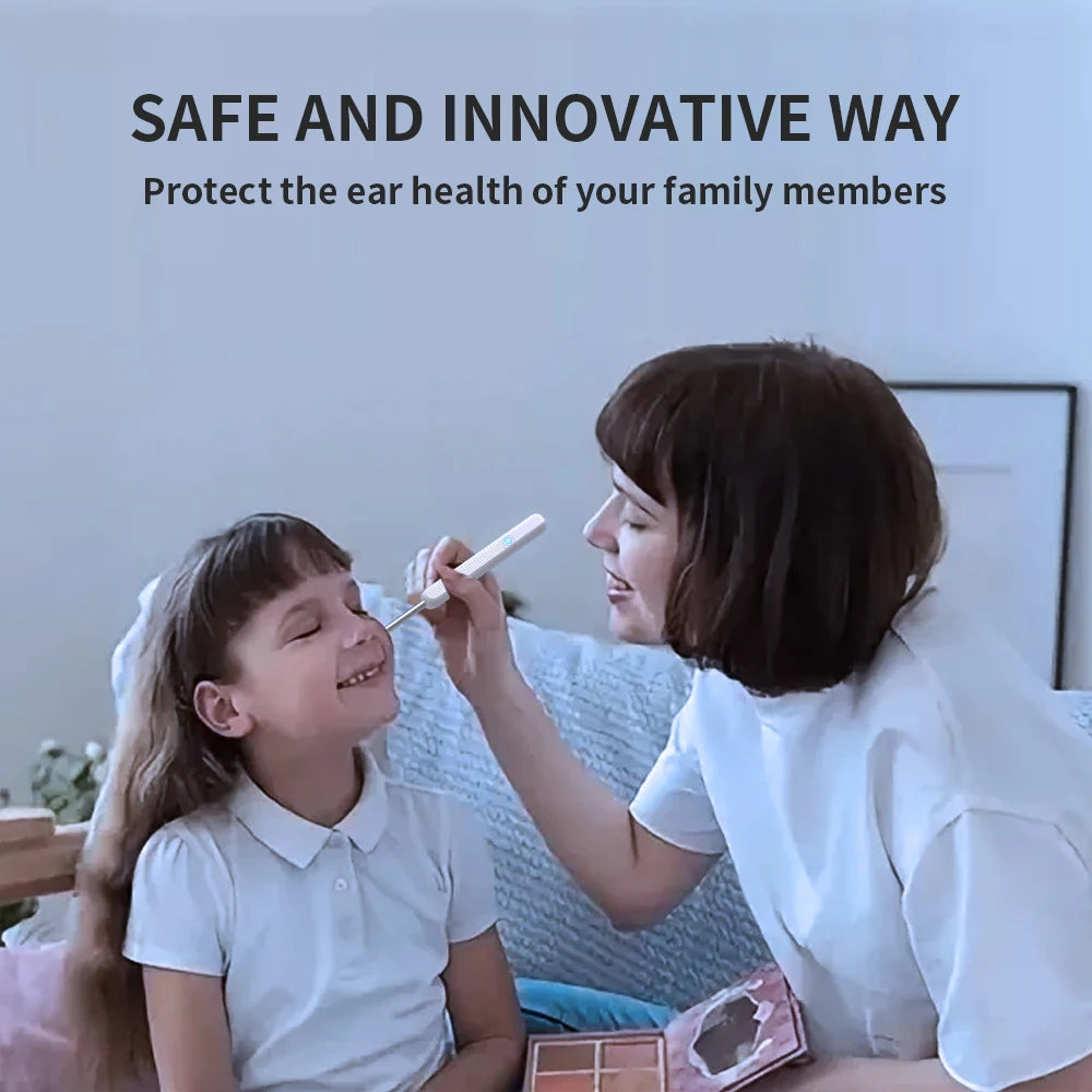 Smart Ear Cleaner with Camera WiFi Connect 6 LED Lights 3.6mm Mini Ear Wax Removal Tool With Camera Take Video HD Earpick - Stereotech