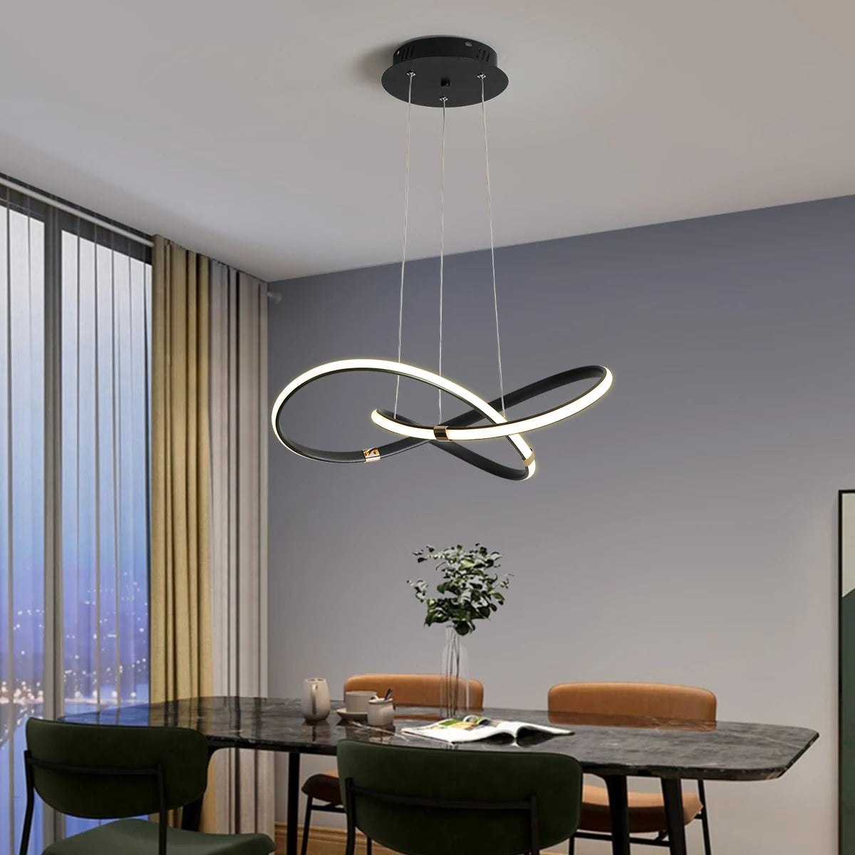Dia540mm Modern Led Pendant Chandelier Lamp 90-265V Suspension Hanging Chandelier Lights for Dinning Kitchen Room Bar Shop - Stereotech