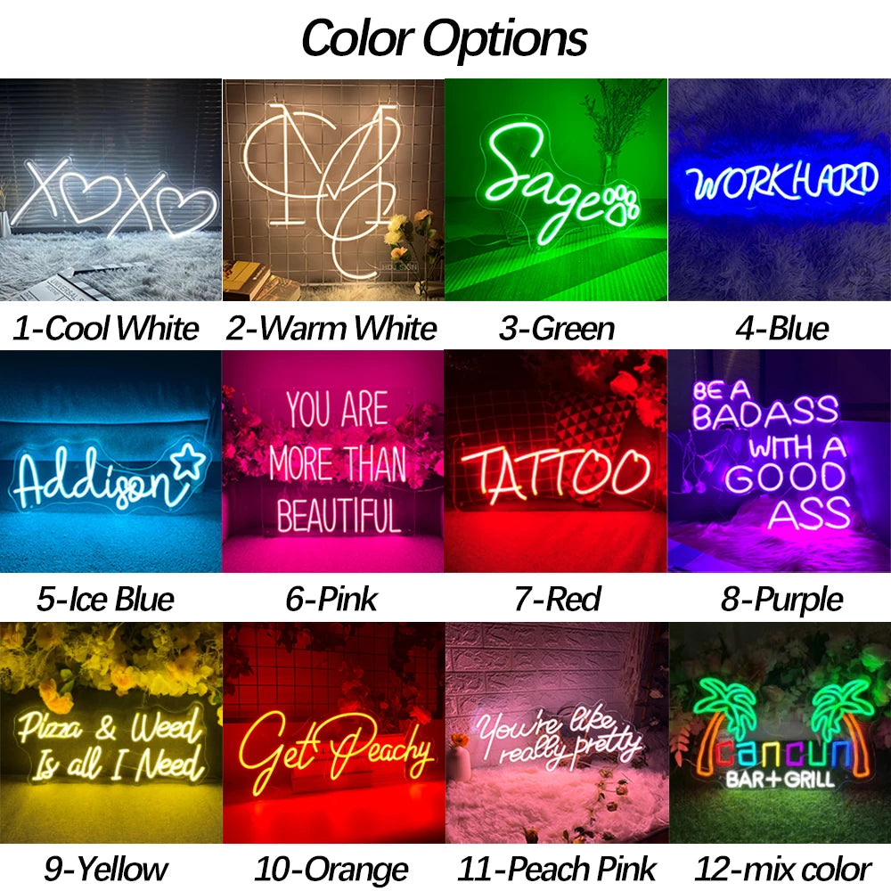 Merry Christmas Neon Led Sign Letter New Year Neon Lights Sign USB Bedroom Christmas Party Home Wall Bar Decor Neon Night Lights