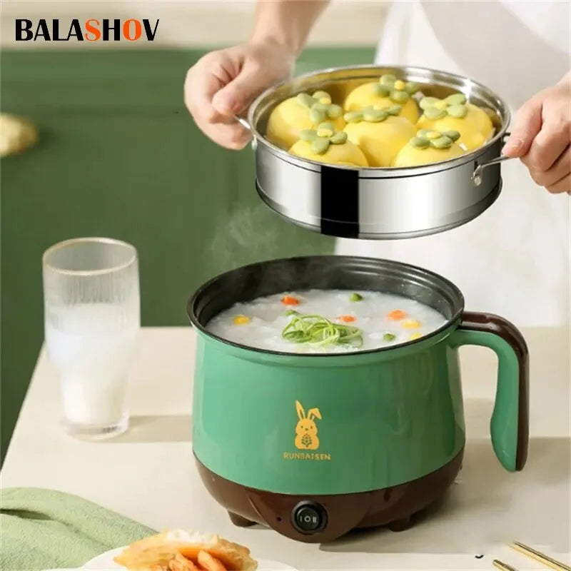 Mini Electric Cooker For Home Kitchen 2 People Food Noodle Single/Double Layer Multifunction Non-stick Pan Steam Cooking Machine - Stereotech