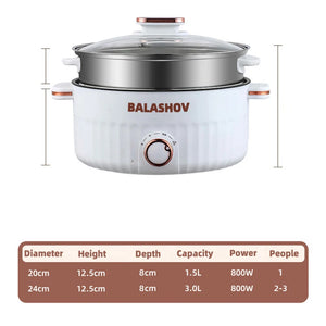 Electric Cooker 3 Files Adjustable Kitchen Appliance Double Layer Home for Hot Pot Cooking Soup Heater Multifunction Cooker EU - Stereotech