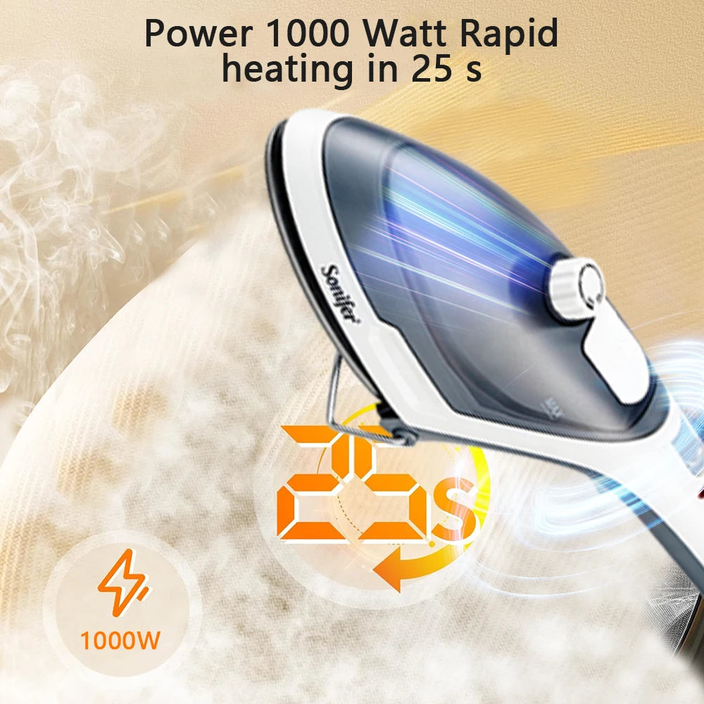 Portable Steam Hanging Iron 1000W Steam Maker Travel Handheld Garment Steamer Overheat protection with brush head included