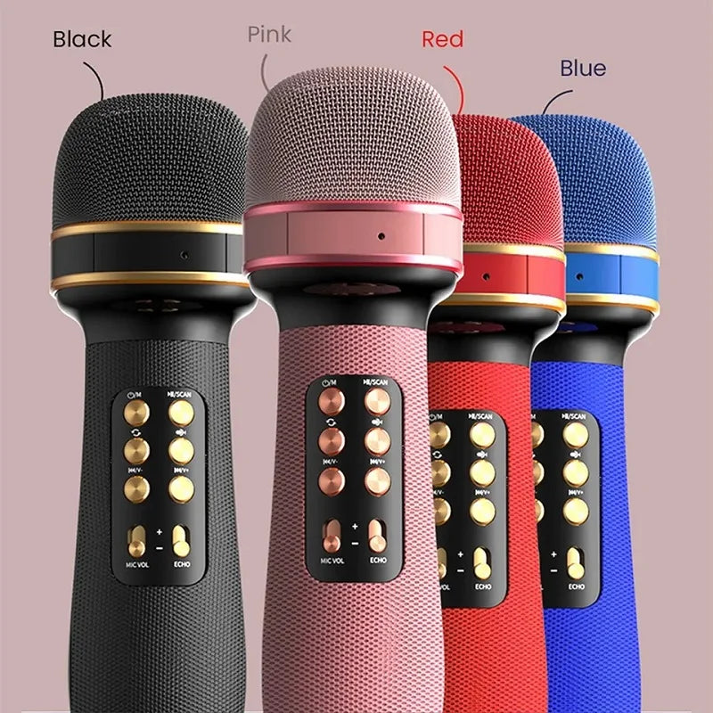 Professional Wireless Bluetooth Karaoke Microphone Portable Music Sing Mic Voice Changing Audio Speaker Player Accessory